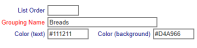 Modifier Groupings screen, right side detail showing editing options